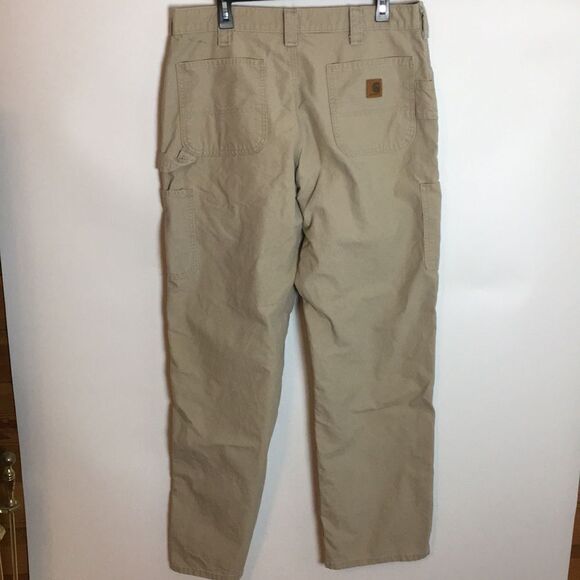 Carhartt Dungaree Fit 100% Cotton Tan Utility Work Cargo Pants 36x32 - Picture 9 of 16